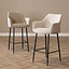 Tabouret de bar scandinave Niklas beige tissu recyclé 78 cm