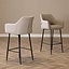 Tabouret de bar scandinave Niklas beige tissu recyclé 78 cm