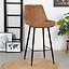 Tabouret de bar industriel Brooke cognac 74 cm