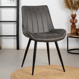 Chaise de salle à manger industrielle Brooke anthracite