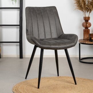 Chaise de salle à manger industrielle Brooke anthracite