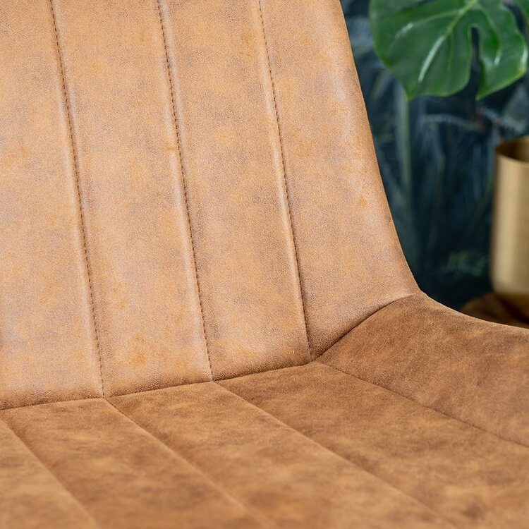 Chaise de salle à manger industrielle Brooke cognac