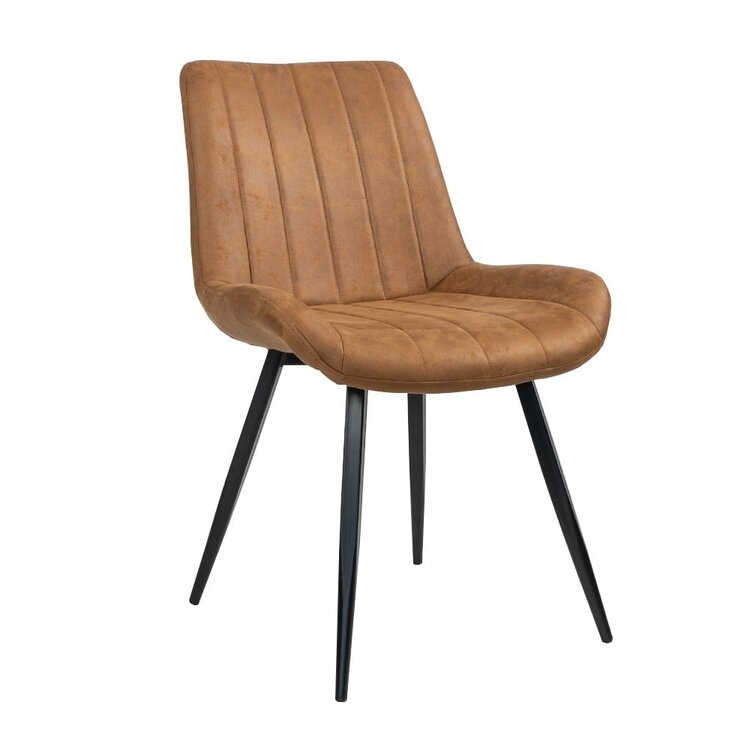 Chaise de salle à manger industrielle Brooke cognac