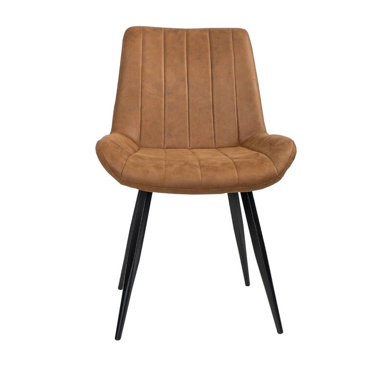 Chaise de salle à manger industrielle Brooke cognac