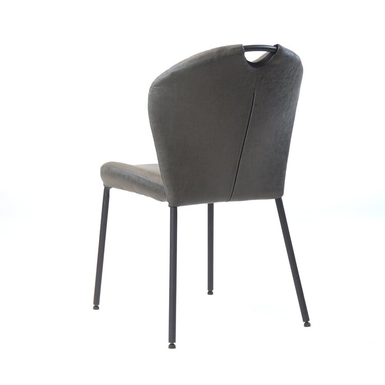 Chaise de salle à manger empilable Fay en eco-cuir anthracite