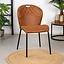 Chaise de salle à manger empilable Fay en eco-cuir cognac