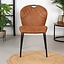 Chaise de salle à manger empilable Fay en eco-cuir cognac