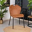Chaise de salle à manger empilable Fay en eco-cuir cognac