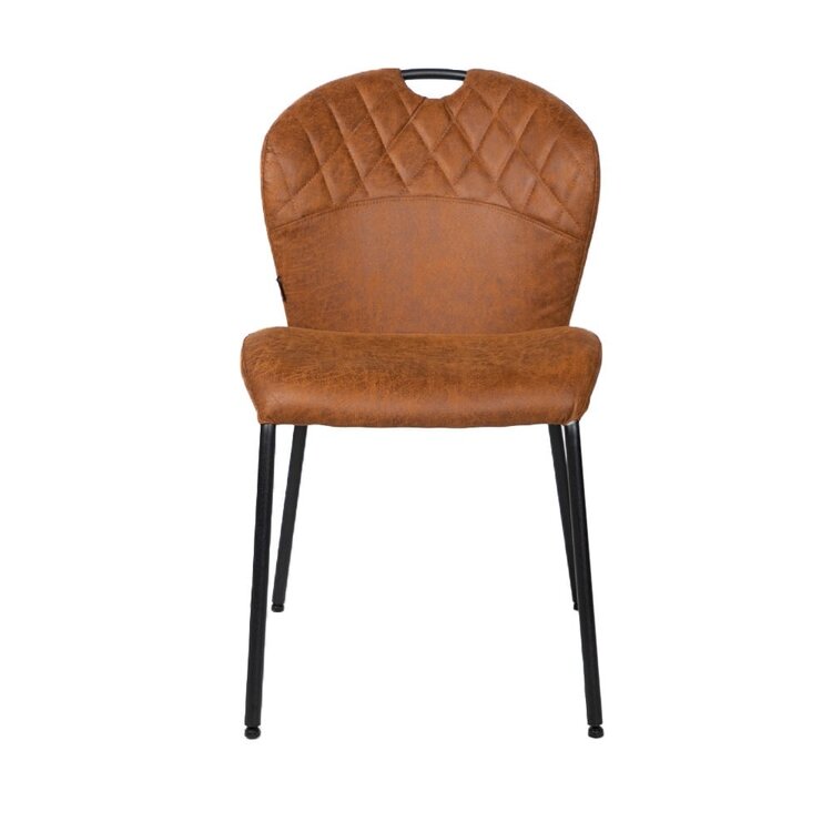 Chaise de salle à manger empilable Fay en eco-cuir cognac
