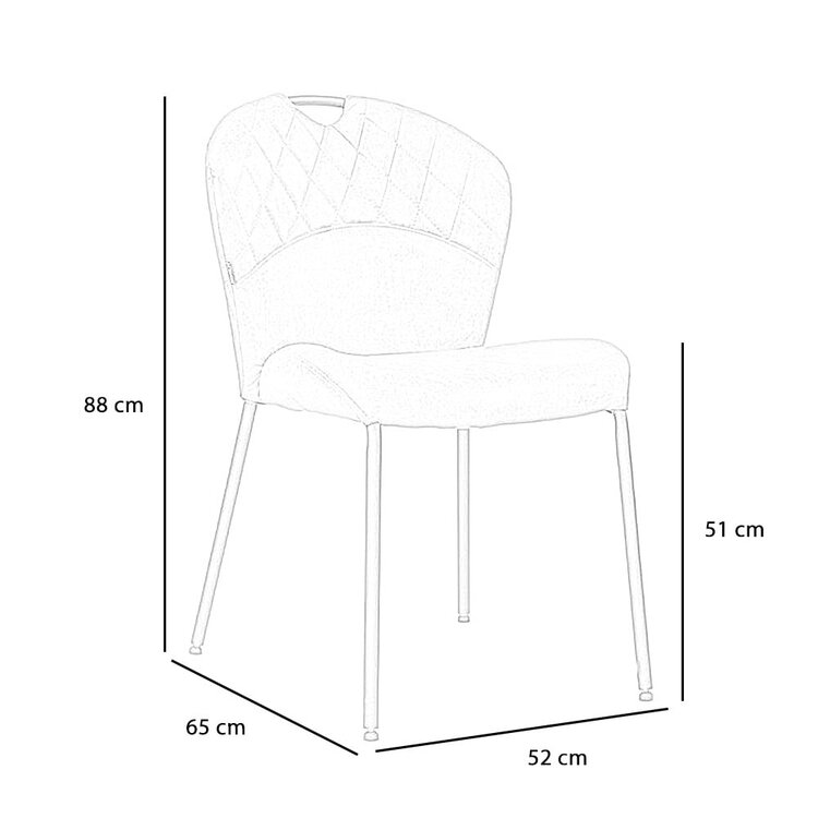 Chaise de salle à manger empilable Fay en eco-cuir cognac