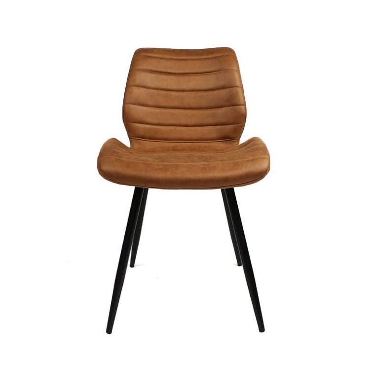 Chaise de salle à manger industrielle Morris cognac