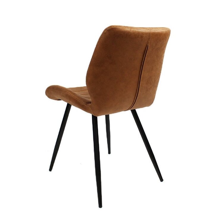 Chaise de salle à manger industrielle Morris cognac