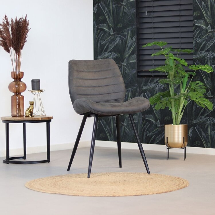Chaise de salle à manger industrielle Morris anthracite