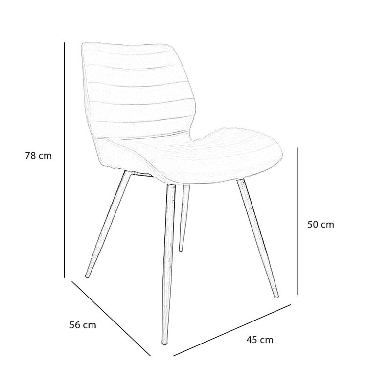 Chaise de salle à manger industrielle Morris anthracite