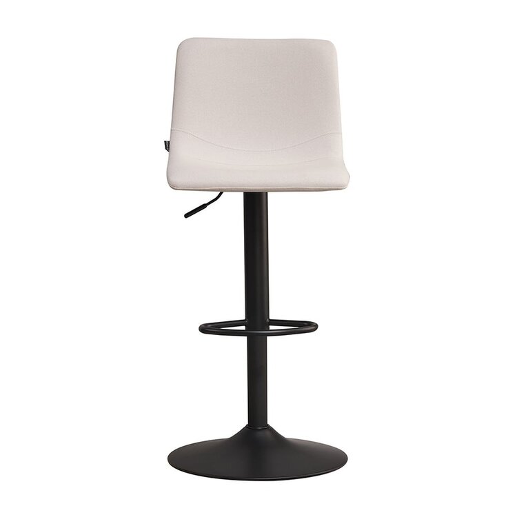 Tabouret de bar scandinave Eva pivotant en tissu recyclé beige 60-76 cm