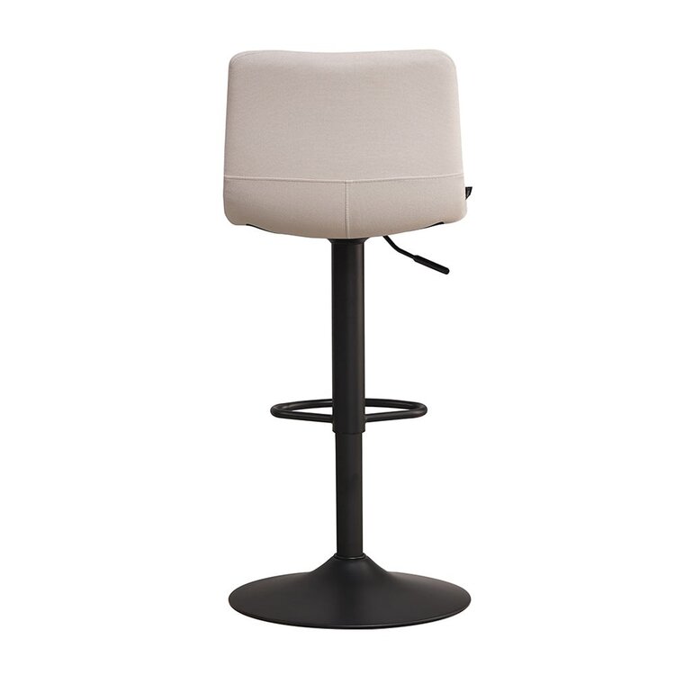 Tabouret de bar scandinave Eva pivotant en tissu recyclé beige 60-76 cm