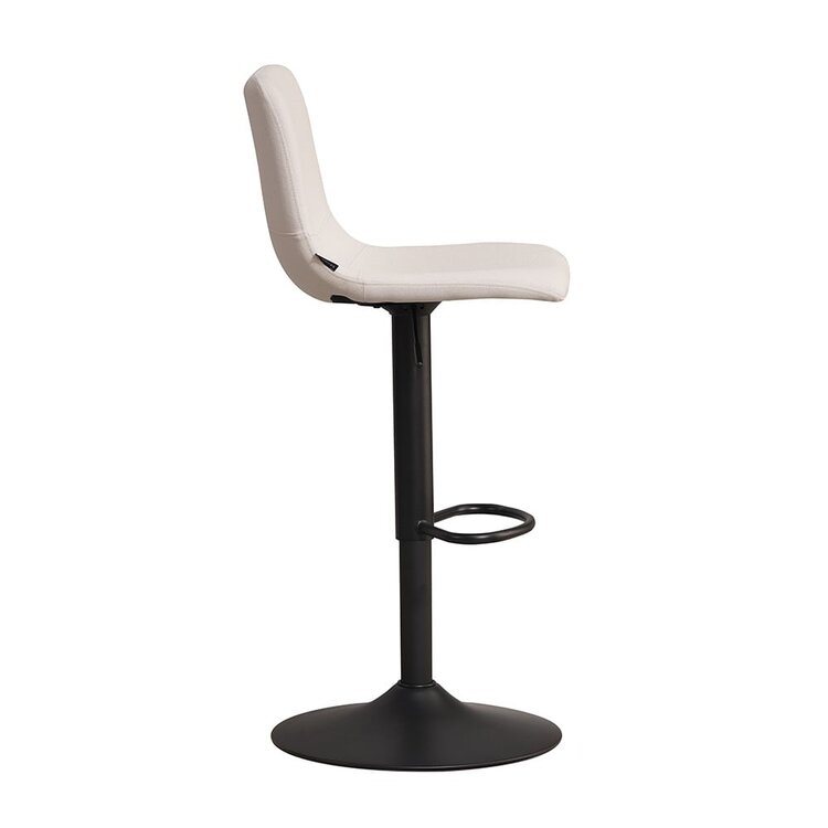 Tabouret de bar scandinave Eva pivotant en tissu recyclé beige 60-76 cm