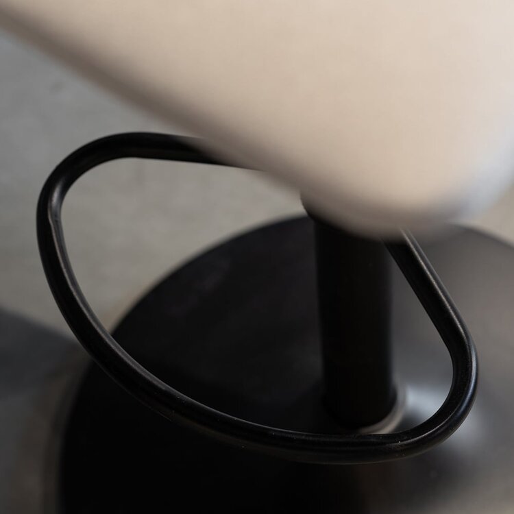 Tabouret de bar scandinave Eva pivotant en tissu recyclé beige 60-76 cm