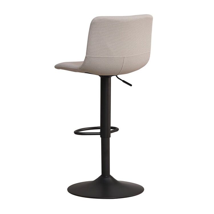 Tabouret de bar scandinave Eva pivotant en tissu recyclé gris 60-76 cm