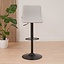 Tabouret de bar scandinave Eva pivotant en tissu recyclé gris 60-76 cm