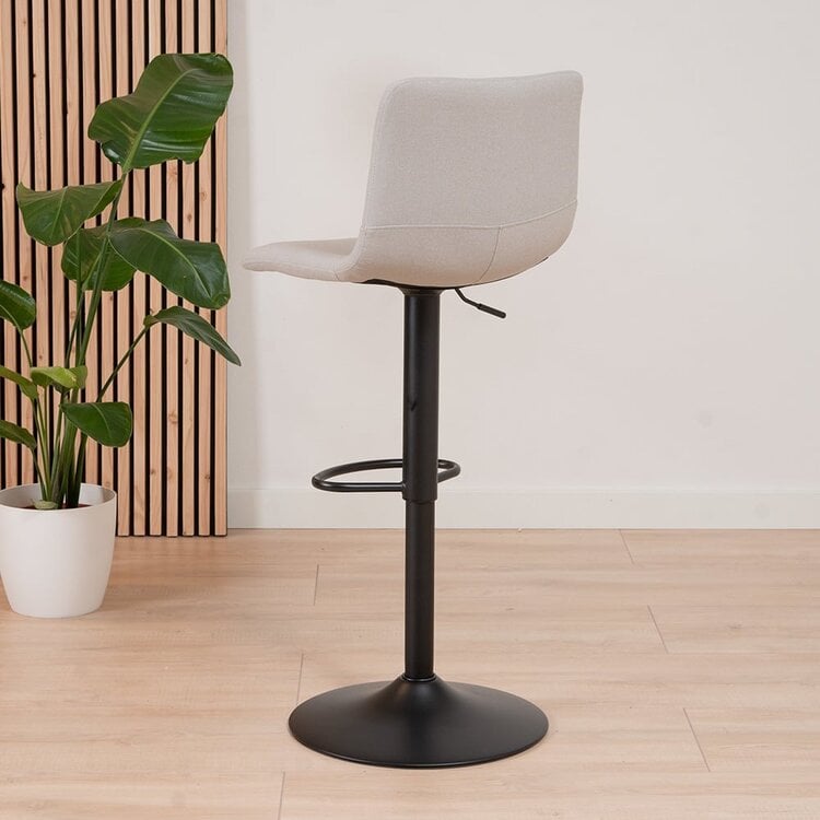 Tabouret de bar scandinave Eva pivotant en tissu recyclé gris 60-76 cm