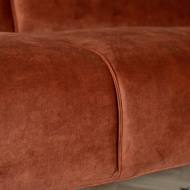 Canapé d'angle en velours Vegas cuivre gauche/droit