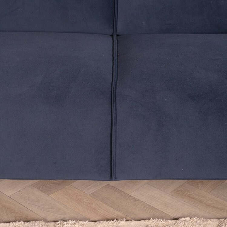 Canapé d'angle en velours Vegas bleu gauche/droit