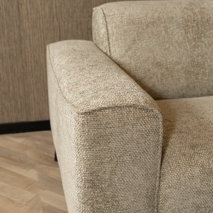 Canapé d'angle Vegas taupe tissu chenille gauche/droit