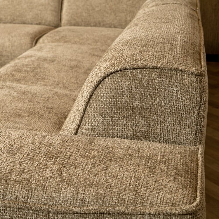 Canapé d'angle Vegas taupe tissu chenille gauche/droit