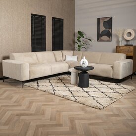 Canapé d'angle scandinave Vegas taupe tissu chiné gauche/droit
