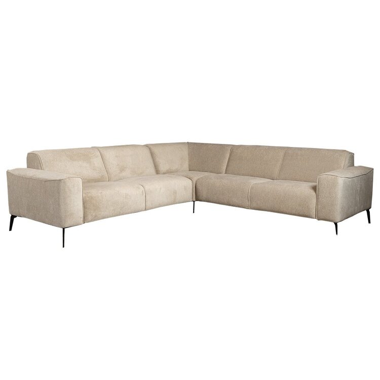 Canapé d'angle scandinave Vegas taupe tissu chiné gauche/droit