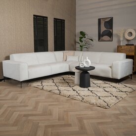 Canapé d'angle scandinave Vegas blanc tissu chiné gauche/droit