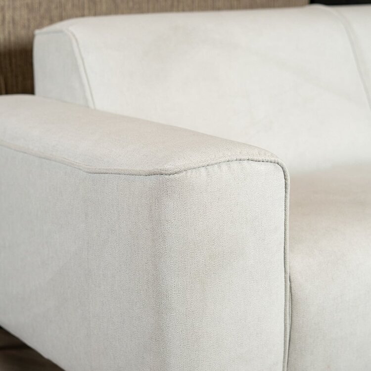 Canapé d'angle scandinave Vegas blanc tissu chiné gauche/droit