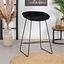 Tabouret de bar velours Oslo noir 66 cm