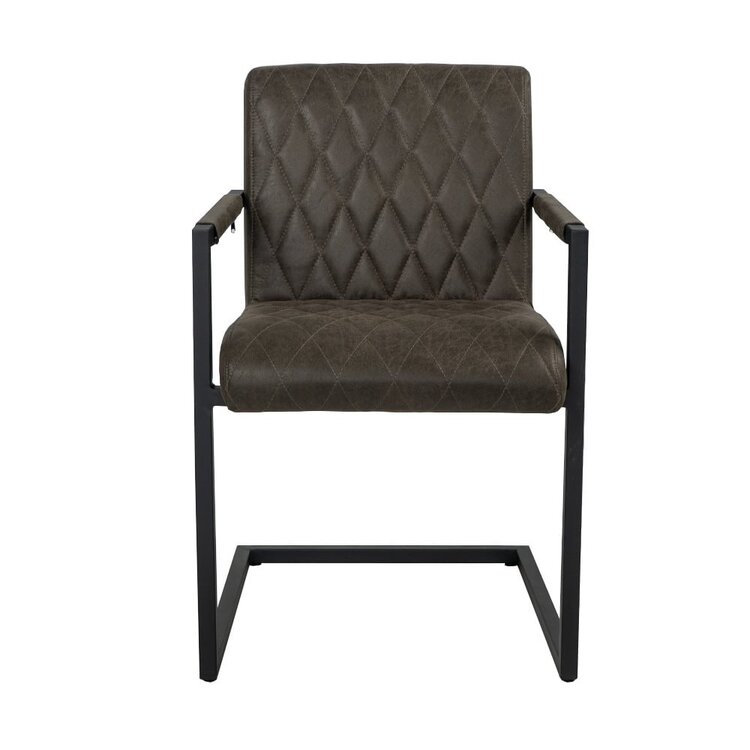 Chaise de salle à manger industrielle éco-cuir Diamond anthracite