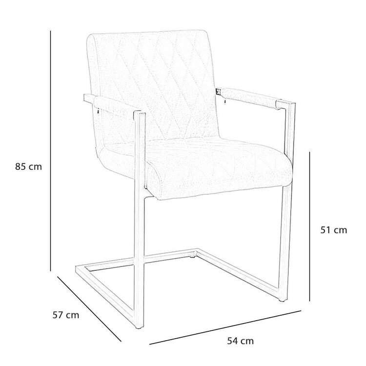 Chaise de salle à manger industrielle éco-cuir Diamond anthracite