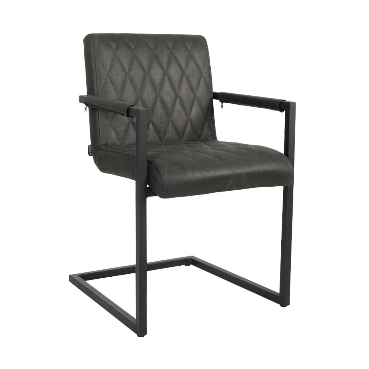 Chaise de salle à manger industrielle en éco-cuir noir - Livin24