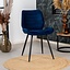 Chaise de salle à manger velours Toby bleu