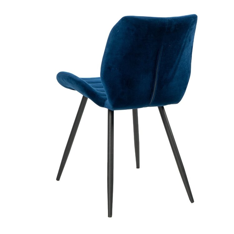 Chaise de salle à manger velours Toby bleu