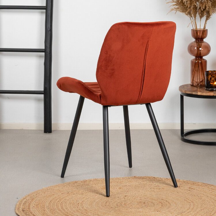 Chaise de salle à manger velours Toby cuivre