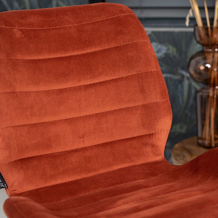 Chaise de salle à manger velours Toby cuivre