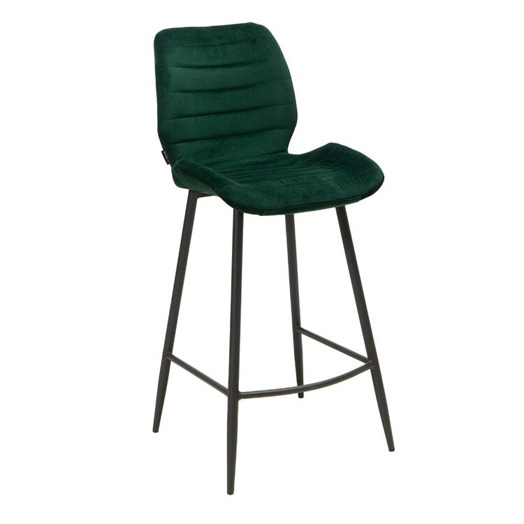 Tabouret de bar velours Toby vert 71 cm