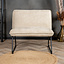 Fauteuil scandinave Merle tissu mélange taupe