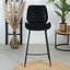 Tabouret de bar velours Toby noir 71 cm