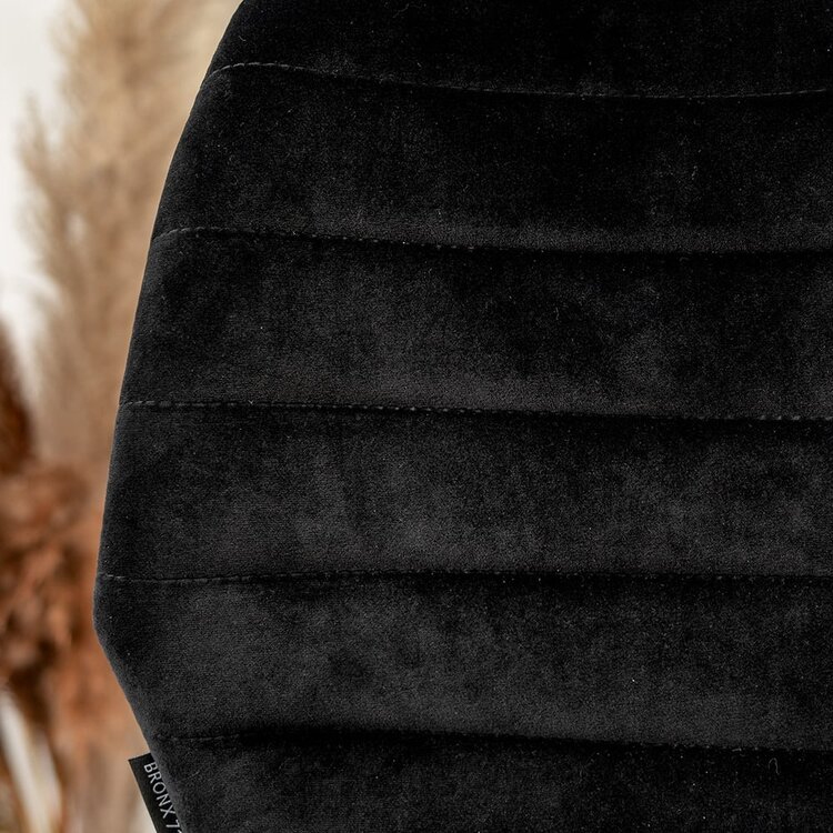 Tabouret de bar velours Toby noir 71 cm