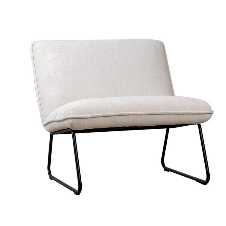 Fauteuil scandinave Merle tissu mélange blanc