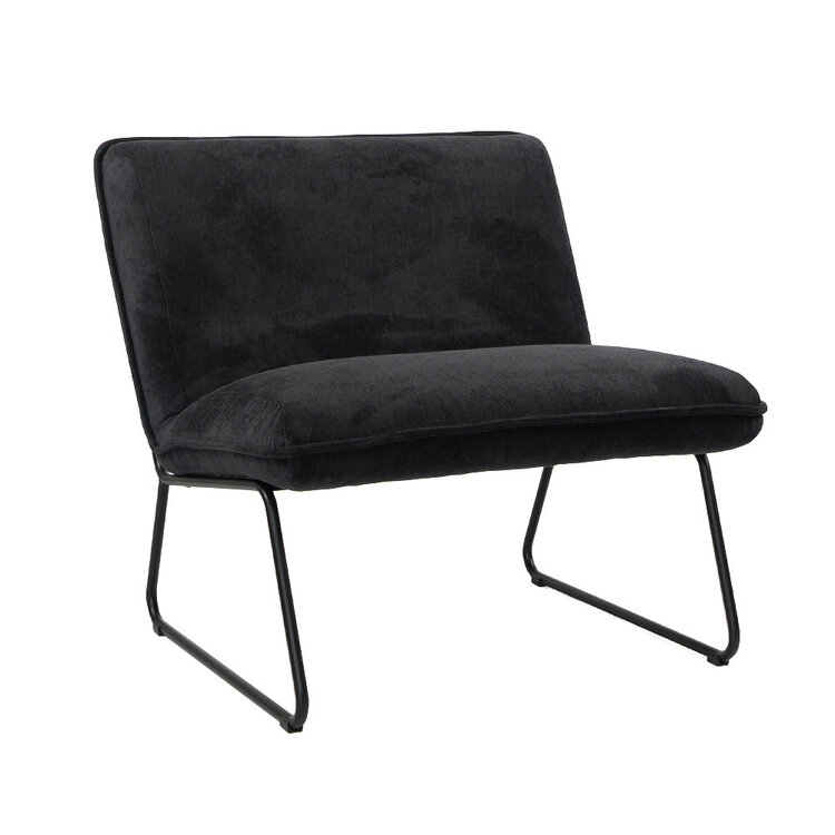 Fauteuil scandinave Merle tissu mélange noir