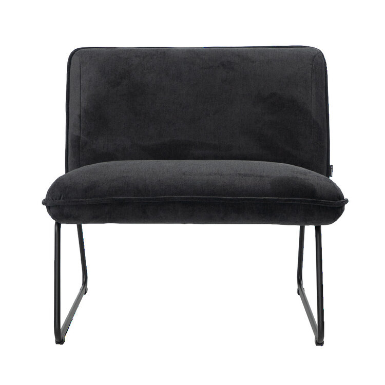 Fauteuil scandinave Merle tissu mélange noir