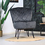 Fauteuil velours Else anthracite