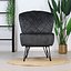 Fauteuil velours Else anthracite